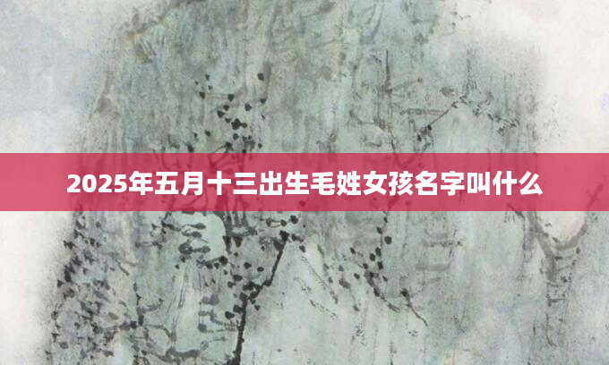 2025年五月十三出生毛姓女孩名字叫什么