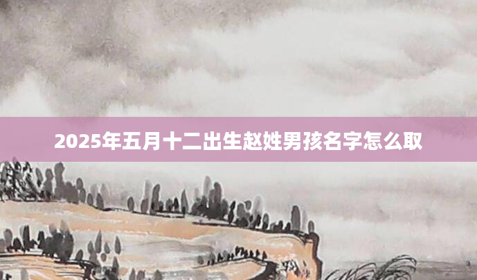 2025年五月十二出生赵姓男孩名字怎么取