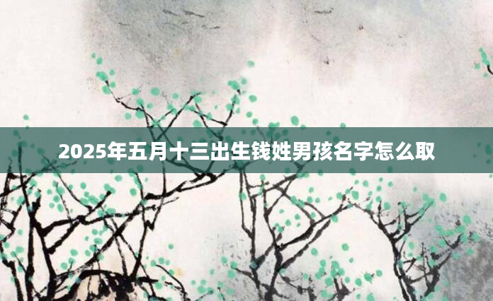 2025年五月十三出生钱姓男孩名字怎么取