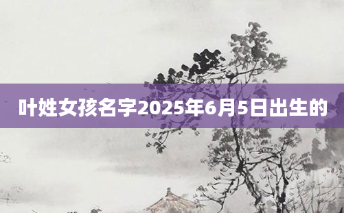 叶姓女孩名字2025年6月5日出生的