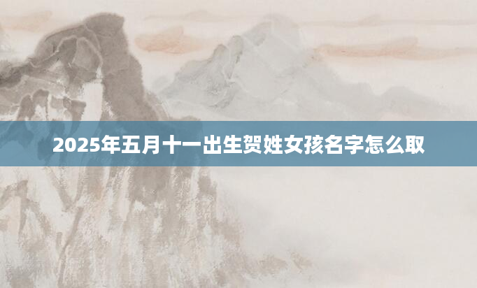 2025年五月十一出生贺姓女孩名字怎么取
