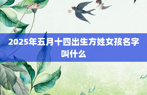 2025年五月十四出生方姓女孩名字叫什么