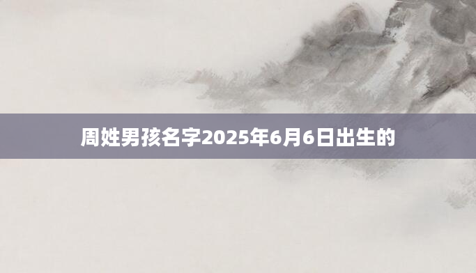 周姓男孩名字2025年6月6日出生的