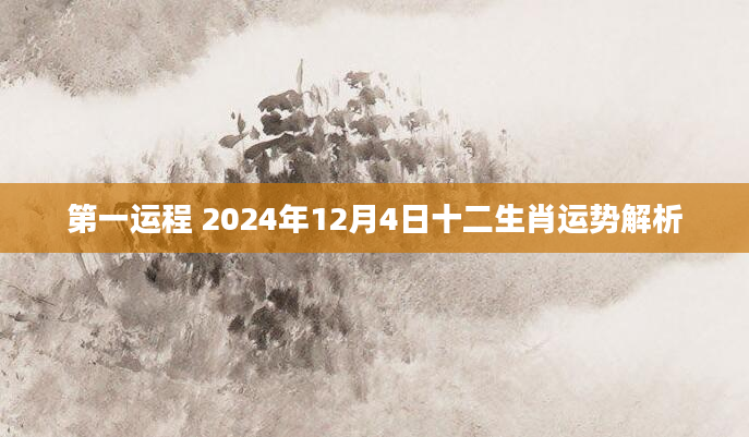 第一运程 2024年12月4日十二生肖运势解析