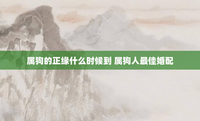 属狗的正缘什么时候到 属狗人最佳婚配