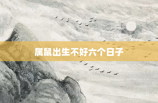 属鼠出生不好六个日子