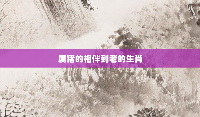属猪的相伴到老的生肖