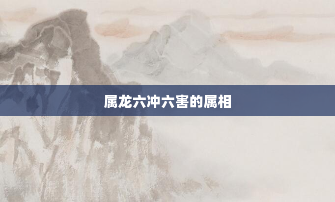 属龙六冲六害的属相