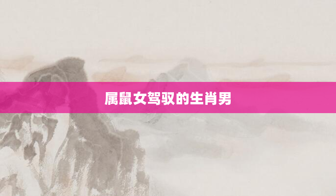 属鼠女驾驭的生肖男