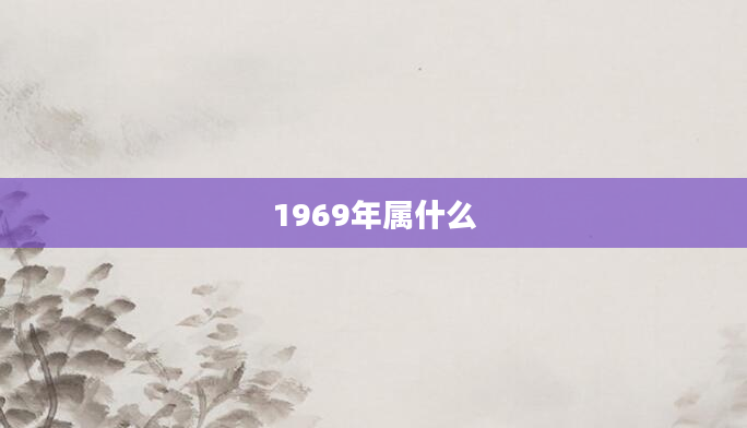 1969年属什么