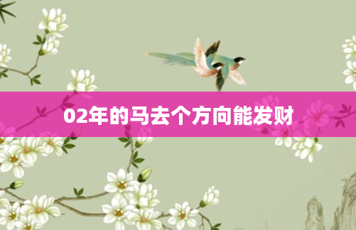 02年的马去个方向能发财