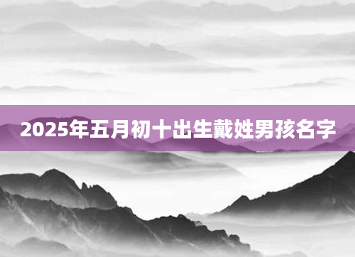 2025年五月初十出生戴姓男孩名字