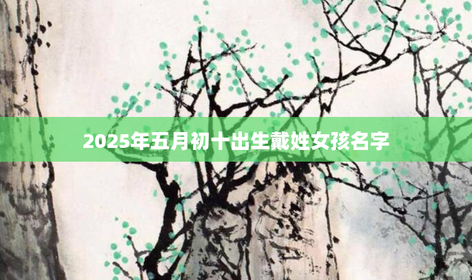 2025年五月初十出生戴姓女孩名字