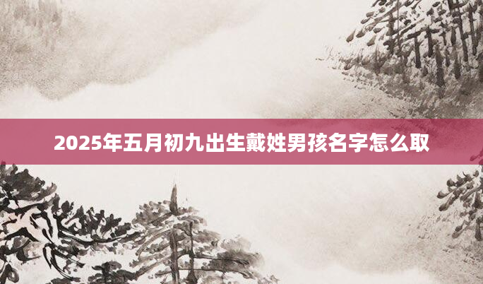 2025年五月初九出生戴姓男孩名字怎么取