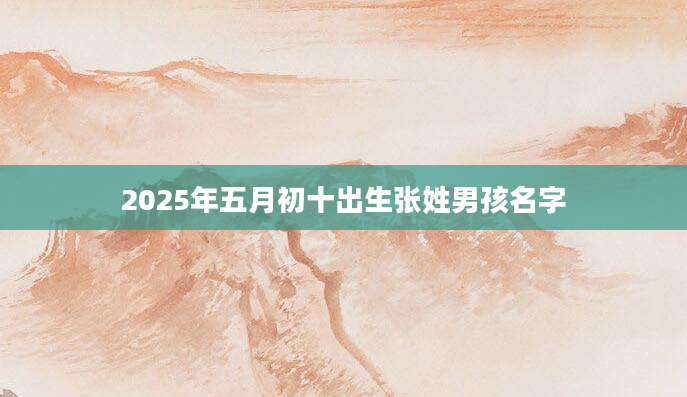 2025年五月初十出生张姓男孩名字
