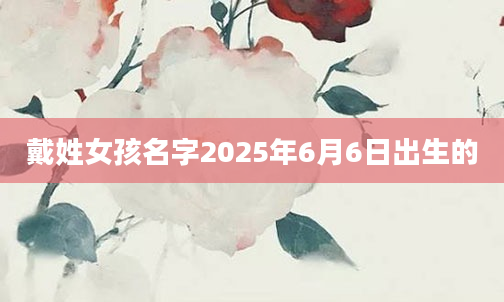 戴姓女孩名字2025年6月6日出生的