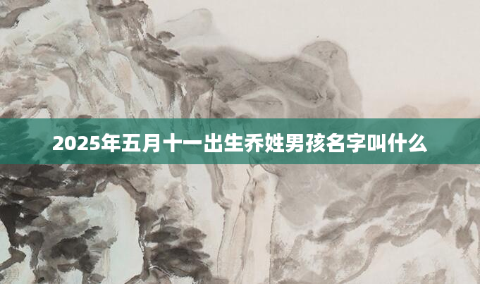 2025年五月十一出生乔姓男孩名字叫什么