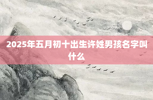 2025年五月初十出生许姓男孩名字叫什么