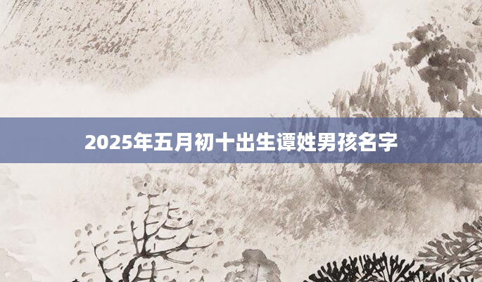 2025年五月初十出生谭姓男孩名字