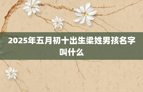 2025年五月初十出生梁姓男孩名字叫什么