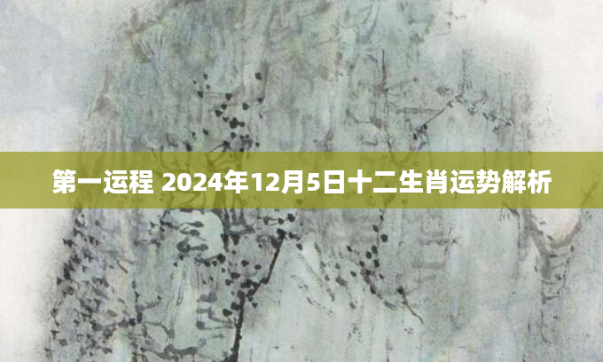 第一运程 2024年12月5日十二生肖运势解析