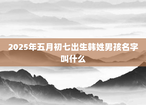 2025年五月初七出生韩姓男孩名字叫什么