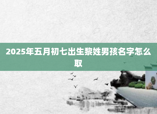 2025年五月初七出生黎姓男孩名字怎么取