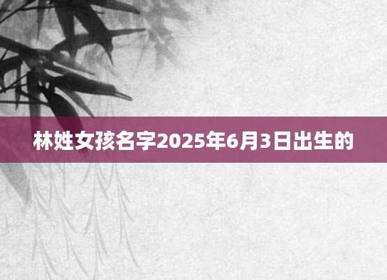 林姓女孩名字2025年6月3日出生的