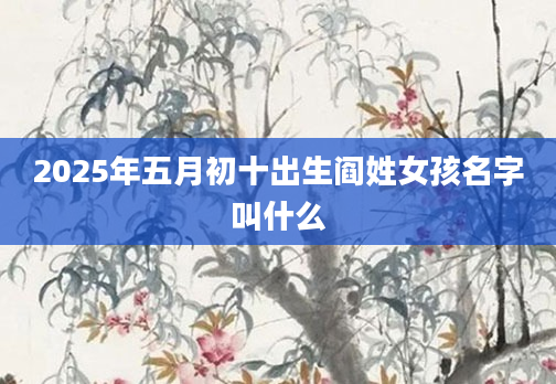 2025年五月初十出生阎姓女孩名字叫什么