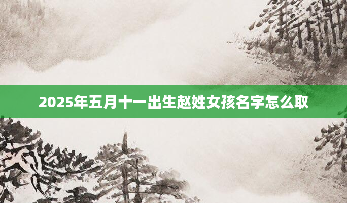 2025年五月十一出生赵姓女孩名字怎么取