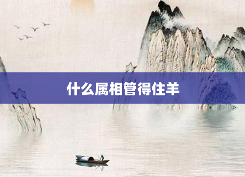 什么属相管得住羊