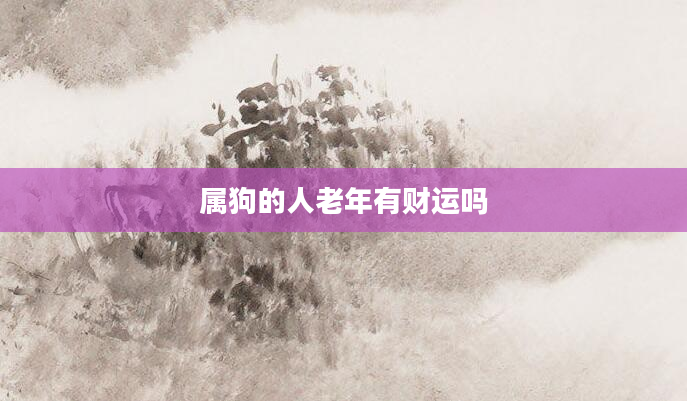 属狗的人老年有财运吗