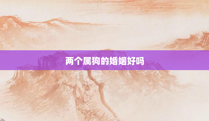两个属狗的婚姻好吗