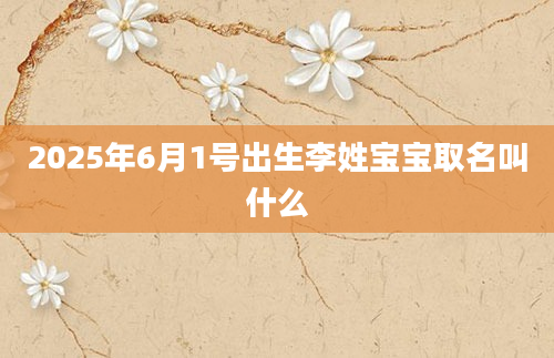 2025年6月1号出生李姓宝宝取名叫什么