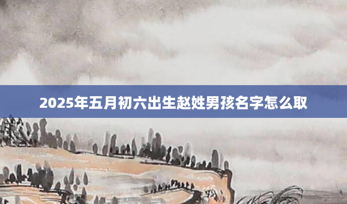 2025年五月初六出生赵姓男孩名字怎么取