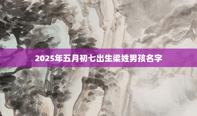 2025年五月初七出生梁姓男孩名字