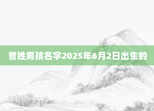 曾姓男孩名字2025年6月2日出生的