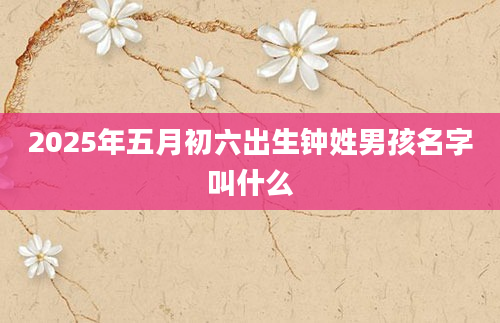 2025年五月初六出生钟姓男孩名字叫什么