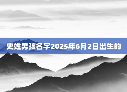 史姓男孩名字2025年6月2日出生的