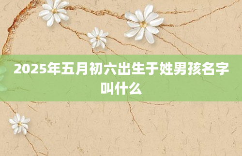 2025年五月初六出生于姓男孩名字叫什么