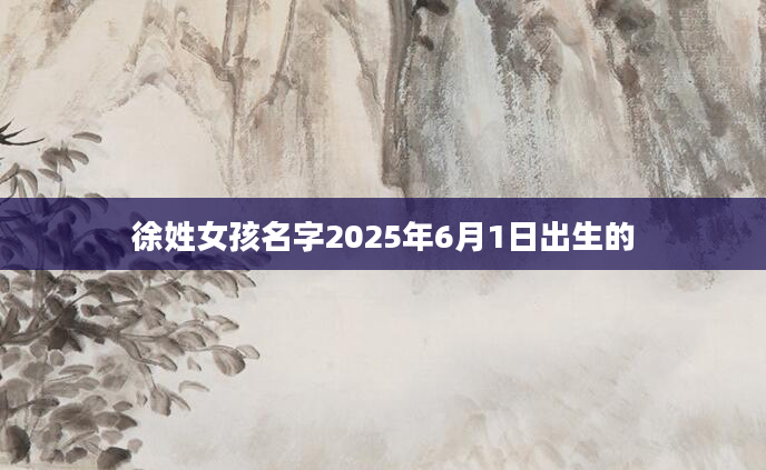 徐姓女孩名字2025年6月1日出生的