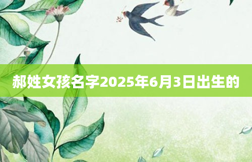 郝姓女孩名字2025年6月3日出生的