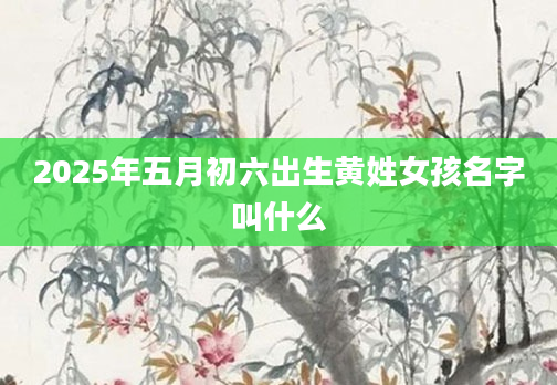 2025年五月初六出生黄姓女孩名字叫什么
