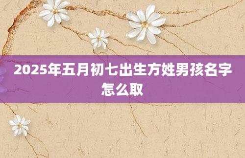 2025年五月初七出生方姓男孩名字怎么取