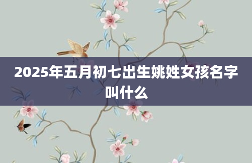 2025年五月初七出生姚姓女孩名字叫什么