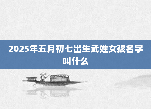 2025年五月初七出生武姓女孩名字叫什么