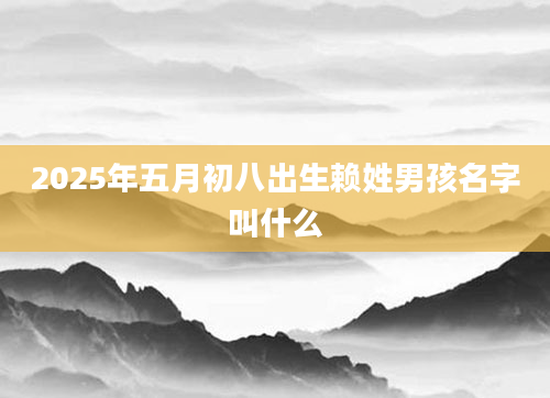 2025年五月初八出生赖姓男孩名字叫什么