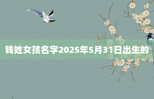 钱姓女孩名字2025年5月31日出生的