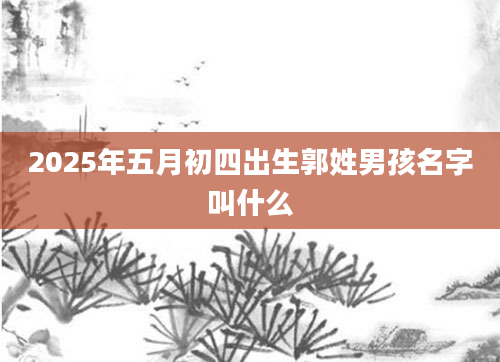 2025年五月初四出生郭姓男孩名字叫什么