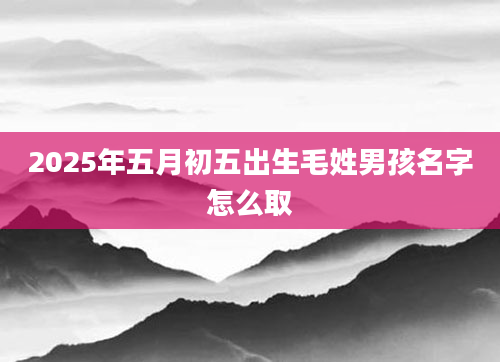 2025年五月初五出生毛姓男孩名字怎么取